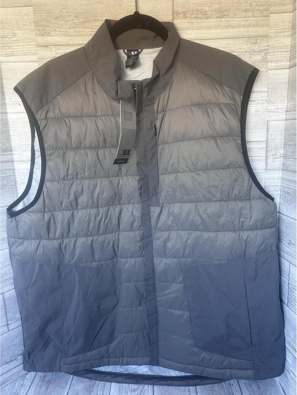 NWT MSX BY MICHAEL STRAHAN MENS QUILTED VEST 2XL, LOFT GRAY